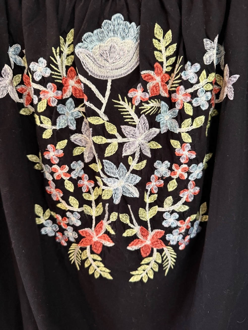 Free People Fleur du Jour Black Off-Shoulder Embroidered Mini Dress - Picture 4 of 11